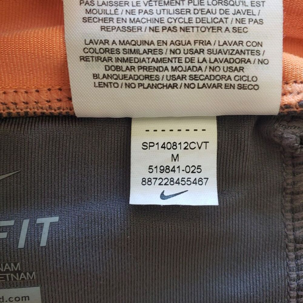 Nike Dri-FIT Size M Stay Warm Capri Workout Grey Orange Leggings Running Gym - Picture 8 of 9